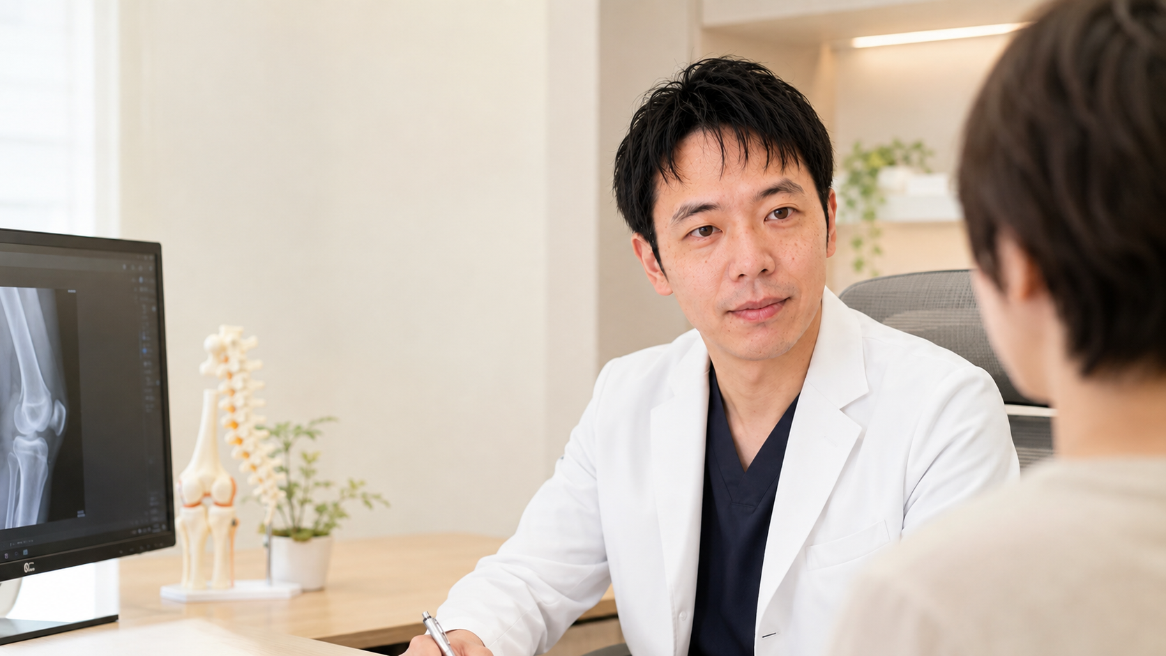 患者さんの相談を聞く関石院長